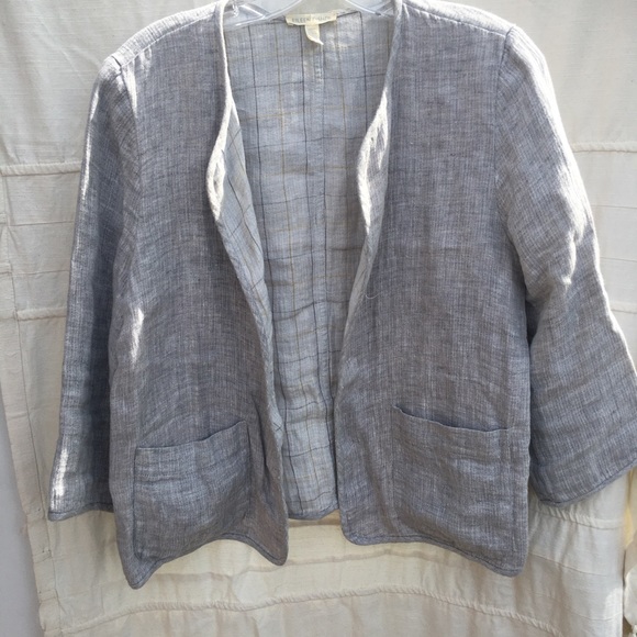 Linen cropped jacket - Picture 3 of 4